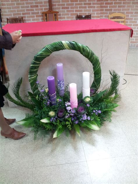 영주성당 전말란 소피아 선생님의 대림작품입니다 Church Flower Arrangements Christmas