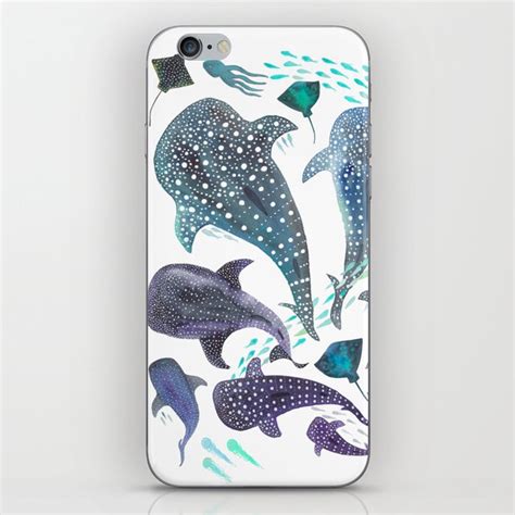 Whale Shark Ray And Sea Creature Play Print Iphone Skin By Jess