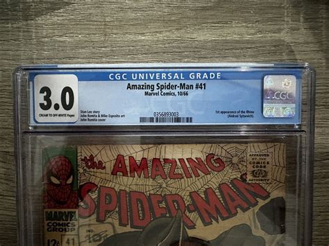 Amazing Spider Man 41 Oct 1966 Marvel 30 Cgc 1st App Of Rhino Cents