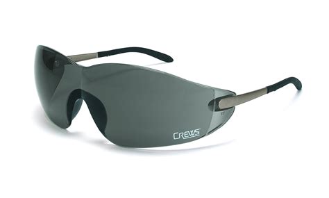 mcr s2112 crews blackjack safety glasses chrome frame grey lens 1 pair