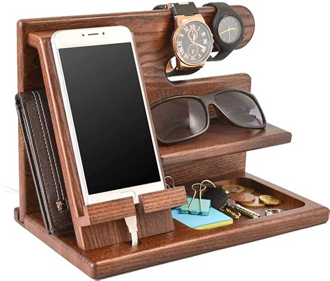 Wooden Docking Station Wooden Phone Stand Mens T Charging Etsy