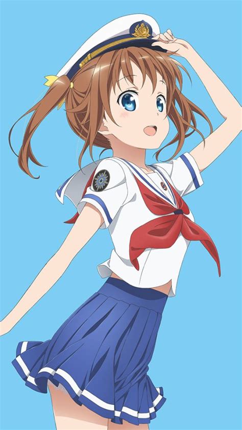 Mobile Wallpaper Anime Haifuri Akeno Misaki High School Fleet Rin