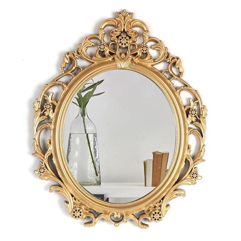 Mirrorize Canada Oval Antique Gold Metal Framed Wall Mirror 24 In H X
