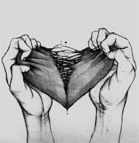 Love Drawing Illustration Art Black And White Sad Cool Creepy Heart