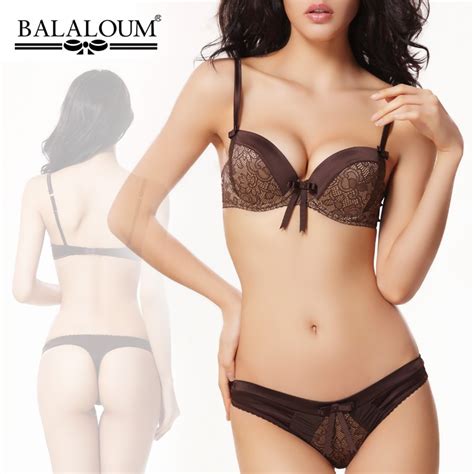 Balaloum Lingerie Sexy Bra Set Black Push Up Bras Underwear Women Intimates Thick Pad Lingerie