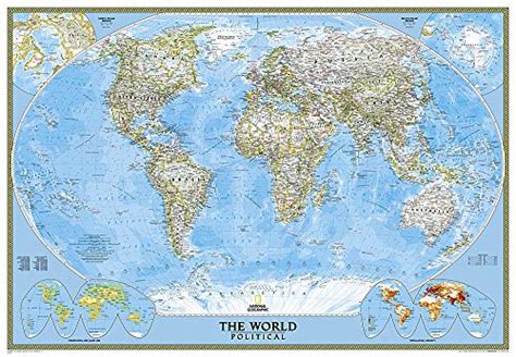 National Geographic World Wall Map Classic Laminated Enlarged 69