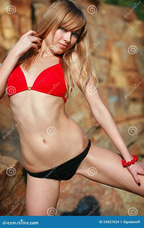 Jong Sexy Meisje In Bikini Stock Foto Image Of Elegantie 23827024