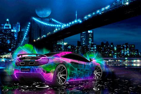 24 Neon Animated Car Wallpaper Ideas