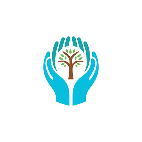 Nature's Embrace Human Hands and Verdant Tree Logo Design 45487308