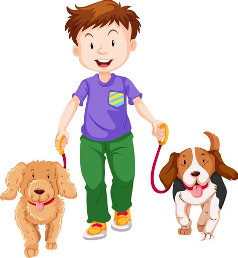 Download Pet Walking Dog Boy Cartoon Free Download Image Clipart Png