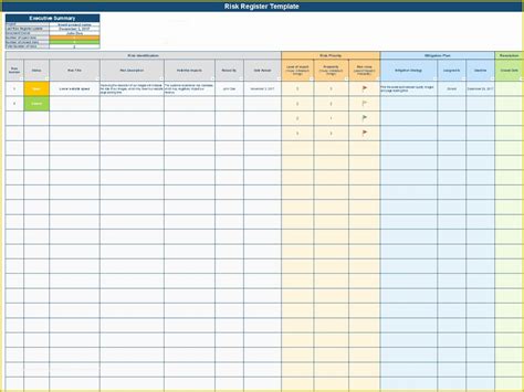 Risk Register Excel Template Free Of Risk Register Template Download As