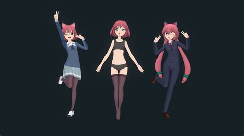 Anime Girl 3d Model Base Polresyn