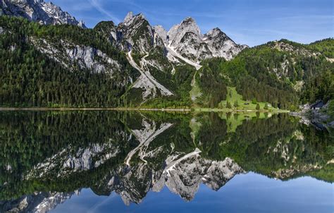 Wallpaper Mountains Lake Reflection Austria Austria Dachstein