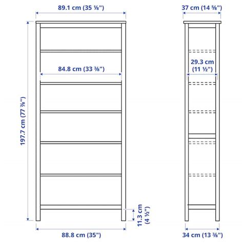 Hemnes Bookcase White Stainlight Brown 90x197 Cm 3538x7712