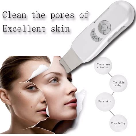 Ultrasonic Ion Skin Scrubber Rechargeable Microdermabrasion Deep Cleaning High Frequency