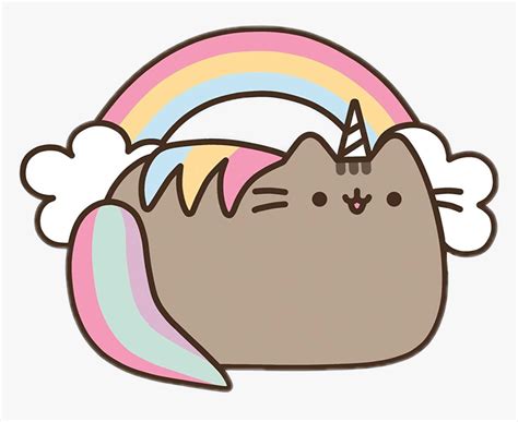 Drawn Unicorn Pusheen Rainbow Pusheen The Cat Hd Png Download Kindpng