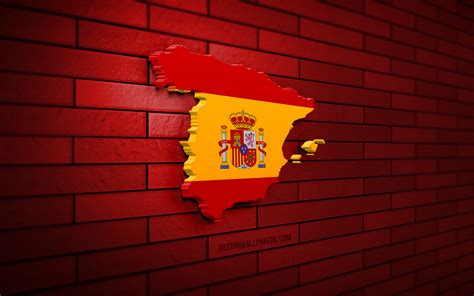 Download Wallpapers Spain Map 4k Red Brickwall European Countries