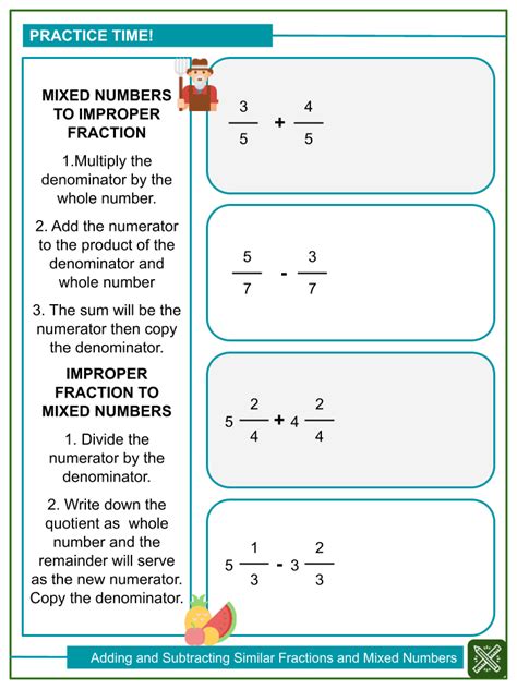 Adding And Subtracting Fraction Worksheet