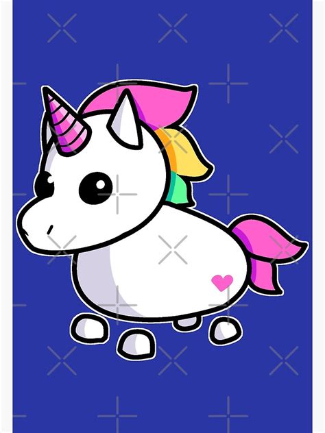 Póster Roblox Rainbow Unicorn Pet Cute Hand Drawn Gaming T Para