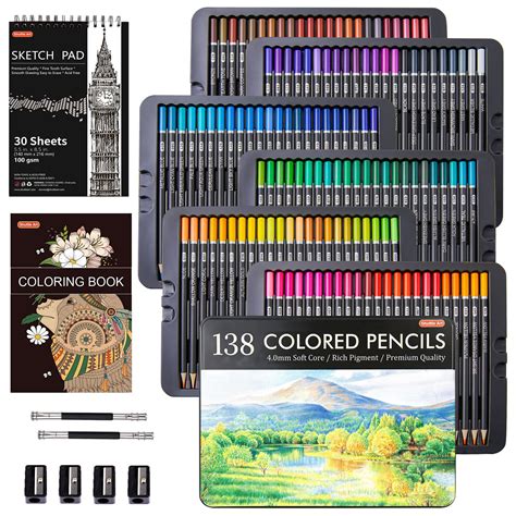 Buy Shuttle Art 138 Colours Professional Colouring Pencils Soft Core