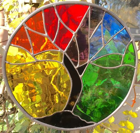 Rainbow Stained Glass Tree Of Life Suncatcher Art Must See