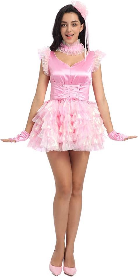 Joline Prissy Sissy Women Fluffy Pink Dance Dress Crossdressing Pink Small Buy Online At