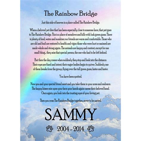 The Rainbow Bridge Poem Rainbow Bridge Rainbow Bridge Poem Printable