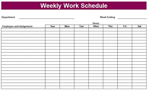 Free Printable Templates For Daily Work Schedules
