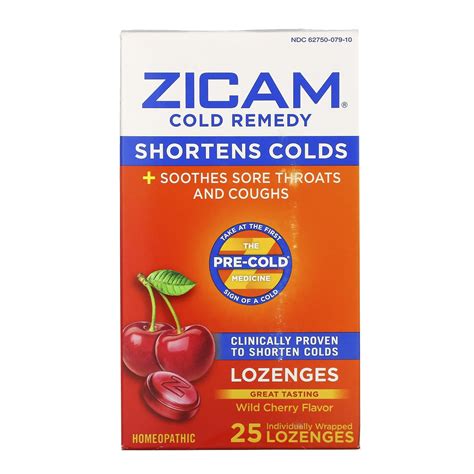 Zicam Cold Remedy Lozenges Wild Cherry 25 Individually Wrapped