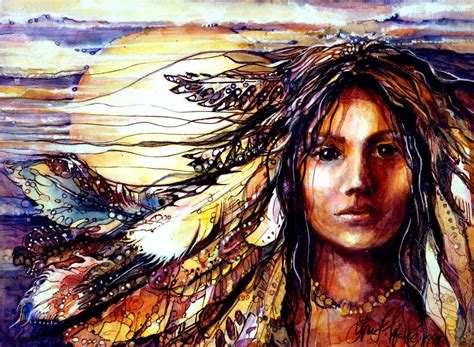 Native Indian Wallpapers Golden Girl Indian Abstract Native American
