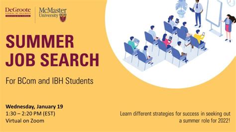 Degroote S Career And Professional Development Team Summer Job Search Workshop January 19