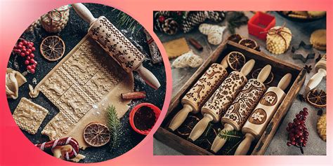 Baking Tools And Accessories Leegoal Christmas Wooden Rolling Pins