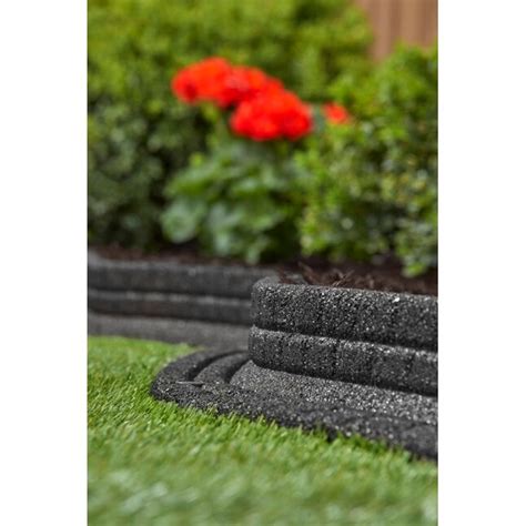 Rubberific Brickface 6 Pack 24 Ft Gray Rubber Landscape Edging Section