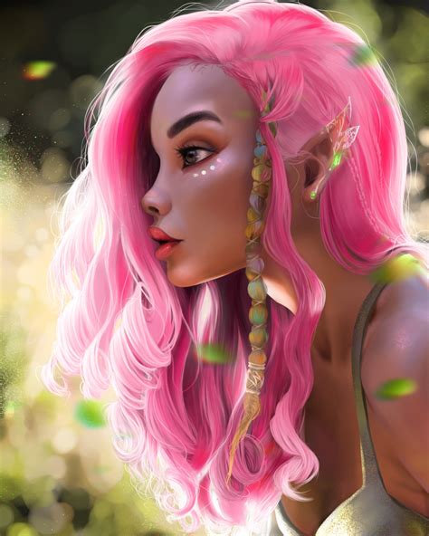Vicky On Twitter Elf Art Digital Art Girl Pink Hair