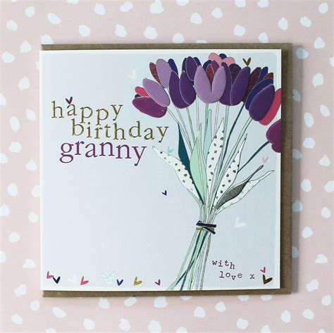 Granny Birthday Card Tulip Design By Molly Mae