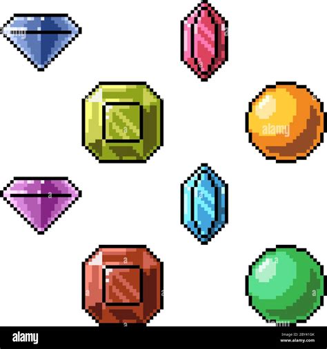 Vector Pixel Art Gem Isolated Stock Vector Image And Art Alamy