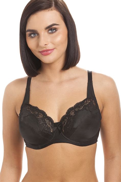 New Ladies Camille Lingerie Black Elle Womens Underwired Lace Bra Size