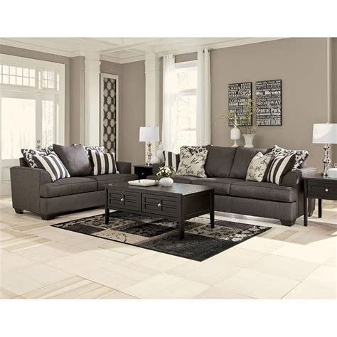 Levon Charcoal Living Room Set Signature Design 8 Reviews Furniture Cart