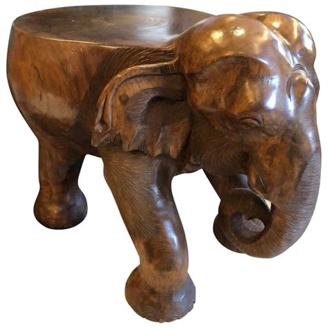 Wooden Elephant Table Or Stool At 1stdibs