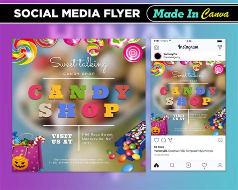 Candy Shop Flyer Diy Canva Candy Shop Flyer Template 2022 Etsy