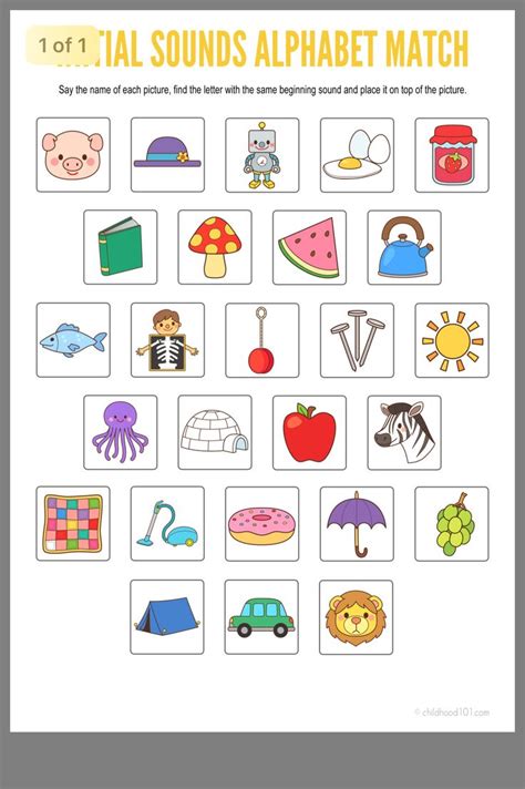 Initial Sounds Alphabet Match In 2021 Language Activities Preschool