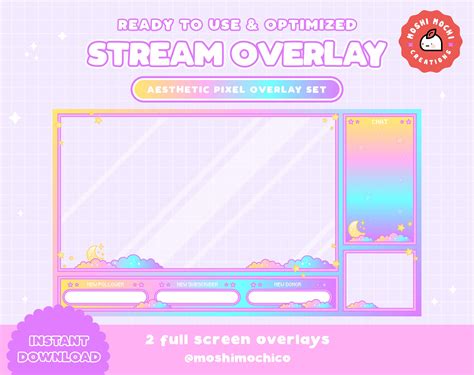 Art And Collectibles Rainbow Twitch Overlay Drawing And Illustration