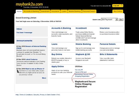 Open a new web browser and enter the url address of the bank (www.maybank2u.com.sg) directly into your web browser. Bayar Online: Maybank2u.com link Paypal