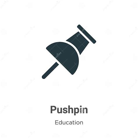 Pushpin Vector Icon On White Background Flat Vector Pushpin Icon