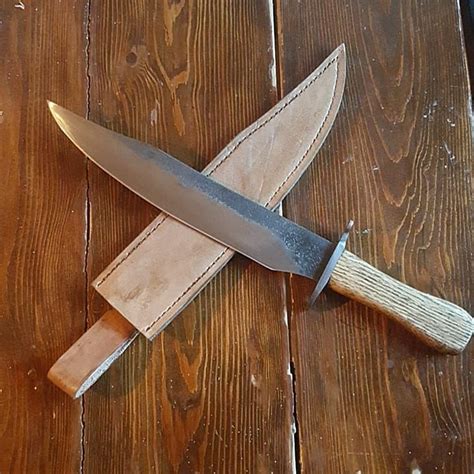 Hand Forged Bowie Knife With Antique Harrow Spring Tooth