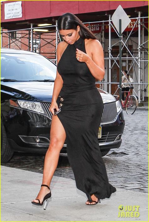 Kim Kardashian Shows Off Legs For Days In Dress With Sexy Slit Photo Kim Kardashian