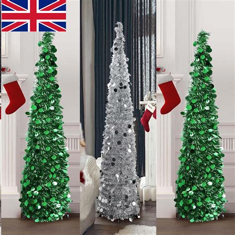 5ft Artificial Tinsel Collapsible Holly Pop Up Christmas Tree Home Xmas