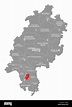 Darmstadt county rot hervorgehoben Karte von Hessen Deutschland ...