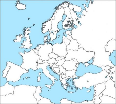 Mapa De Europa Con Nombres Y División Politica Para Imprimir 50