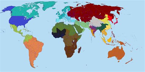 World Divided Into Regions With Approximately The Same Population